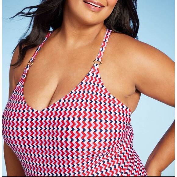 Kona Sol Women's Medium Coverage One Piece Swimsuit Ribbed Swimwear - Picture 3 of 3